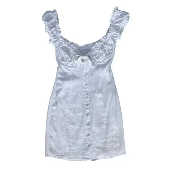 Princess Polly Elouise Dress Mini Dress Summer Dress Size 2 White - Picture 3 of 12